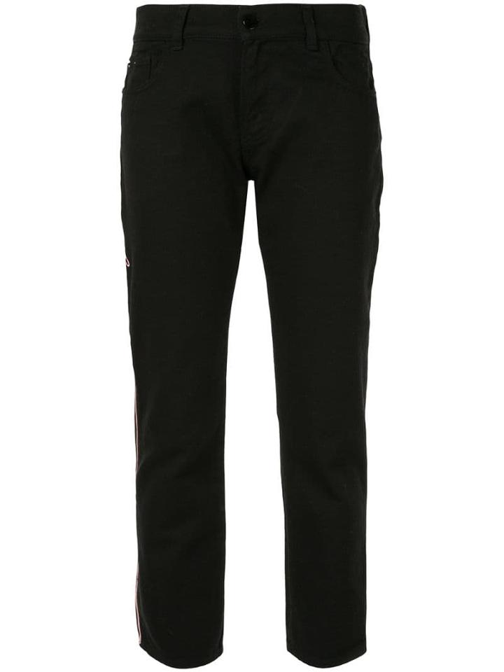 Emporio Armani Logo Embroidered Trousers - Black