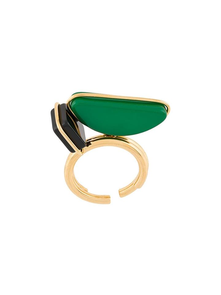 Marni Geometric Oversized Ring - Green