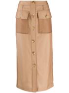 Rejina Pyo Buttoned Straight Skirt - Neutrals