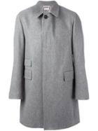 Thom Browne Oversized Single Breasted Coat, Men's, Size: 4, Grey, Cupro/wool