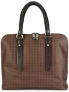 Salvatore Ferragamo Buckle Detail Tote Bag, Men's, Brown, Calf Leather