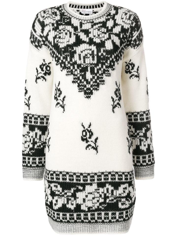 Red Valentino Rose Intarsia Jumper - Nude & Neutrals