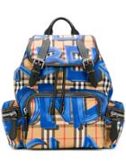Burberry Vintage Check Graffiti Rucksack - Black
