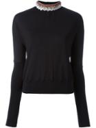Marni Sequin Collar Jumper, Women's, Size: 44, Black, Silk/polyester/triacetate/virgin Wool