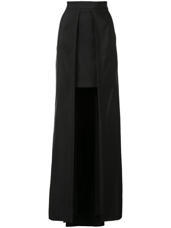 Vera Wang - Cutaway Skirt - Women - Silk - 4, Black, Silk