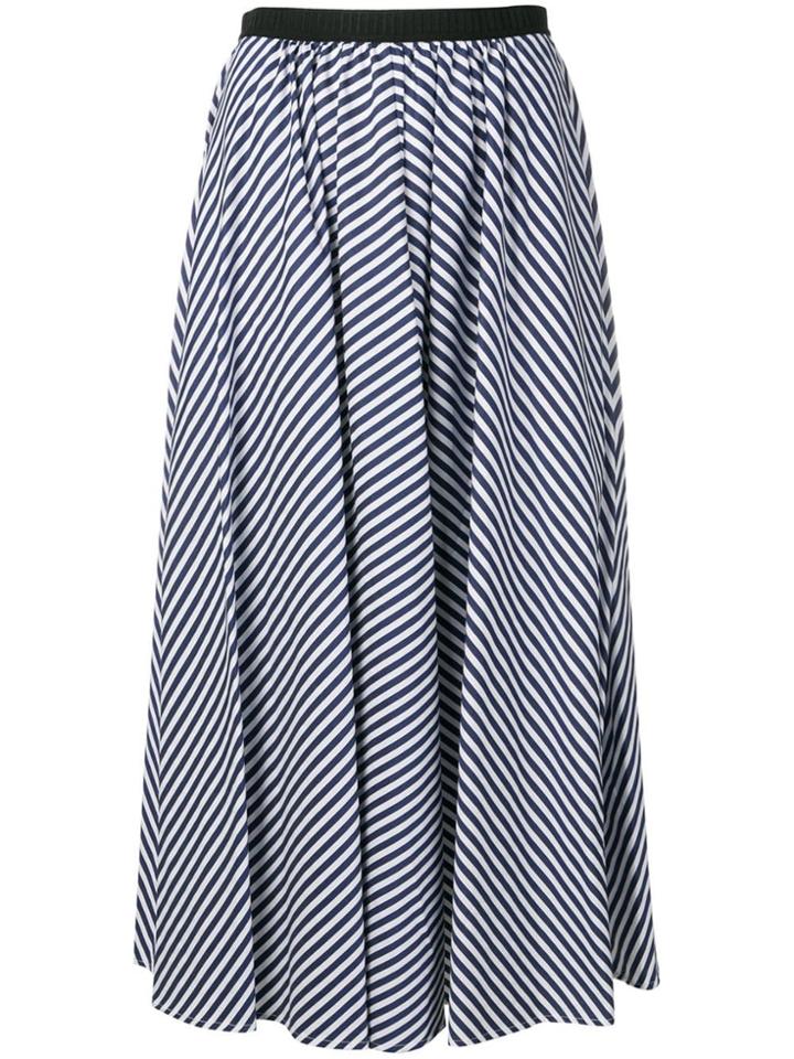Antonio Marras Striped Flared Midi Skirt - Blue