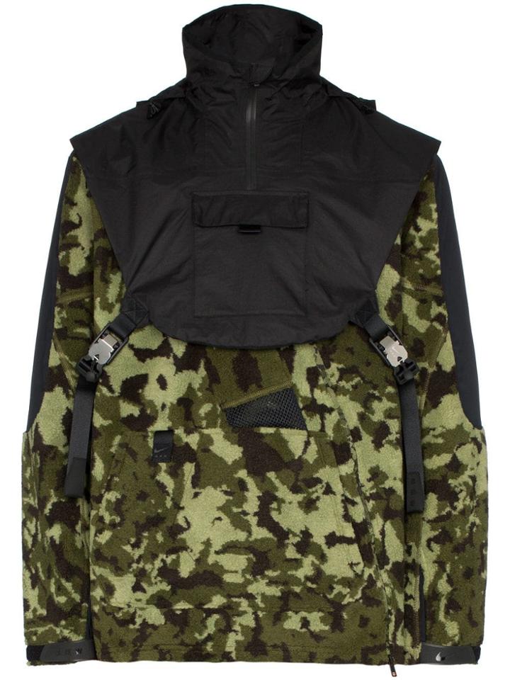 Nike X Alyx Mmw Two-part Camouflage Hooded Fleece Jacket - Black