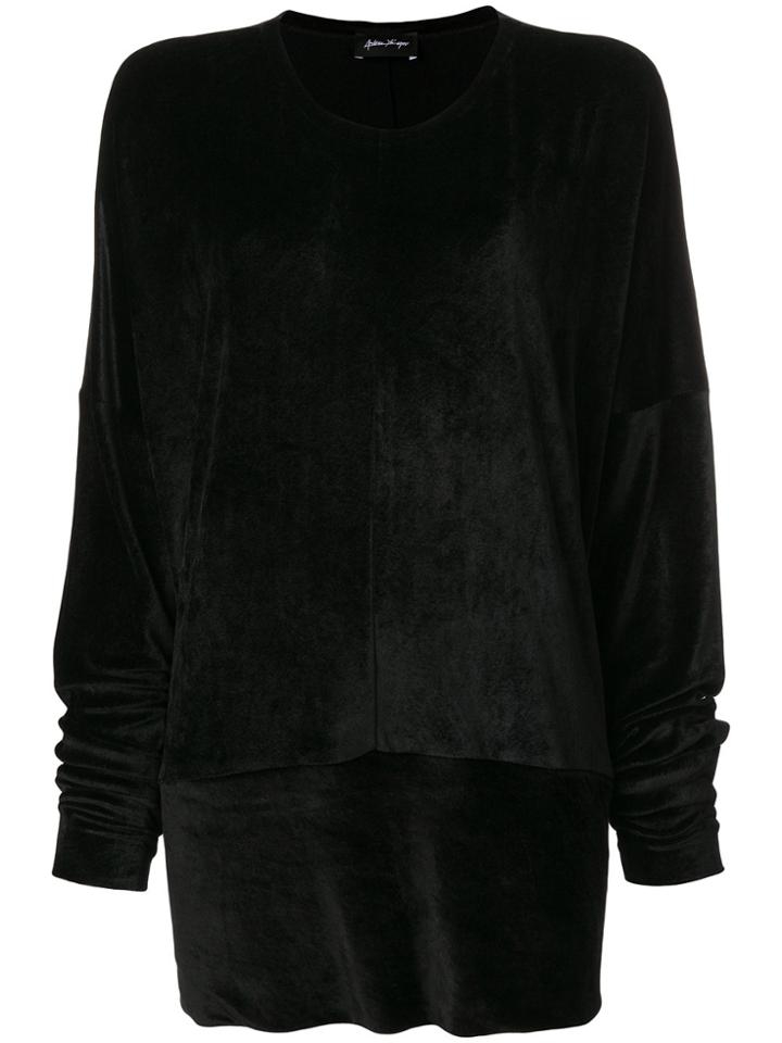 Andrea Ya'aqov Velvet Effect Sweater - Black
