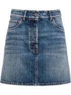 Prada Vintage Denim Mini Skirt - Blue