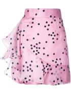 Bambah - Polka Ruffle Skirt - Women - Silk Organza - 10, Pink, Silk Organza
