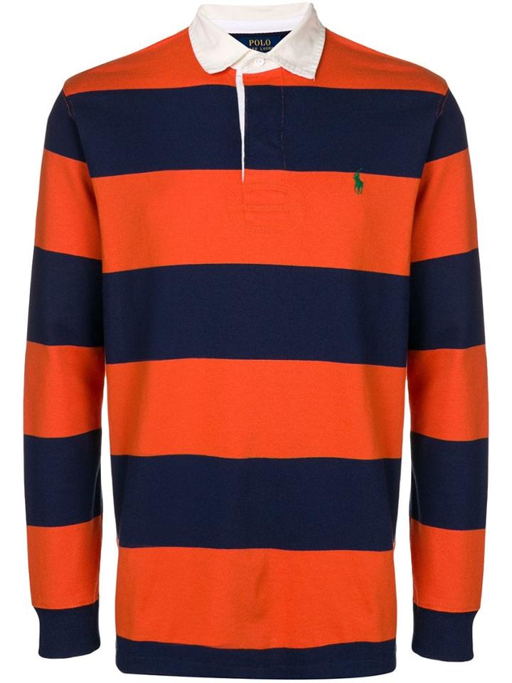 Polo Ralph Lauren Striped Longsleeved Polo Shirt - Blue