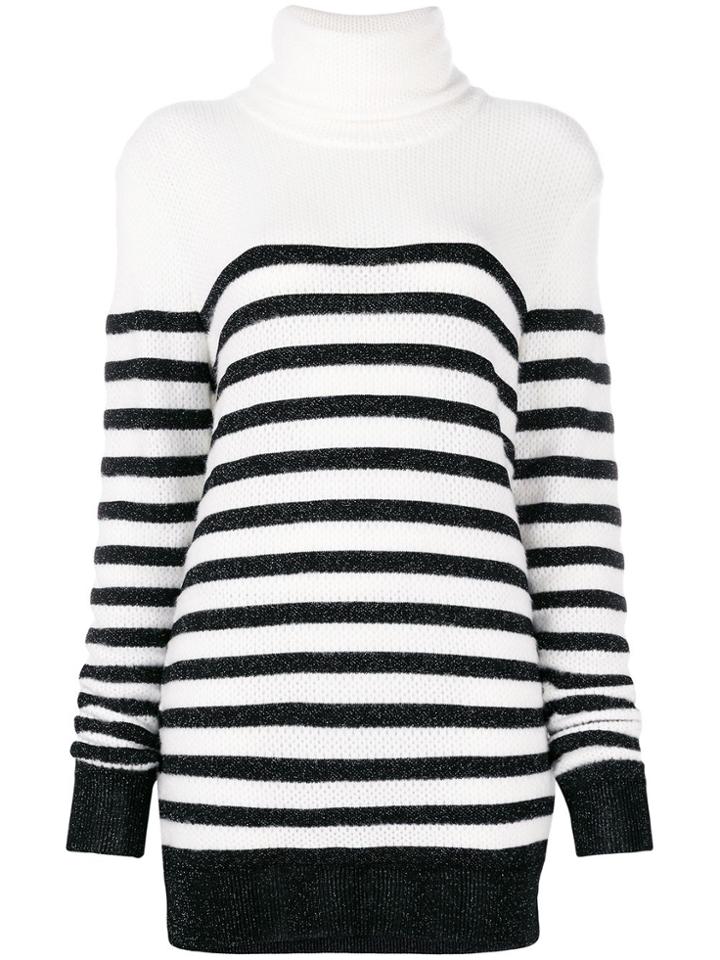 Balmain Oversized Striped Jumper - White