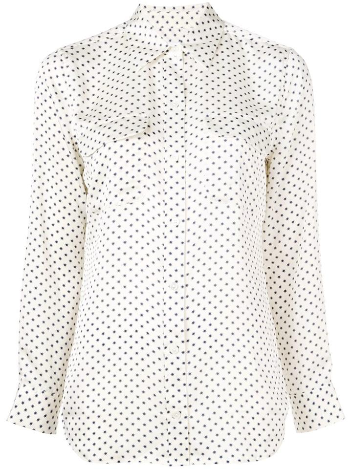 Equipment Star Print Slim Fit Shirt - White