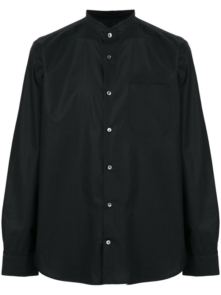 Mauro Grifoni Crew Neck Button Shirt - Black