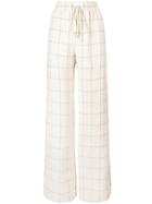 Zimmermann Windowpane Print Wide-leg Trousers - Nude & Neutrals