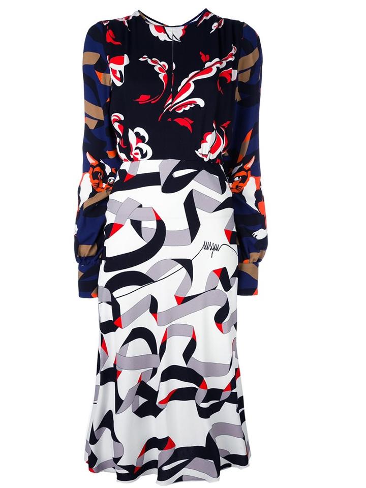 Msgm Multi Print Dress, Women's, Size: 40, Viscose/polyester