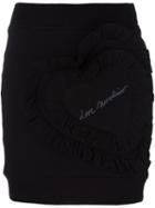 Love Moschino Logo Applique Pencil Skirt, Women's, Size: 38, Black, Cotton/polyester