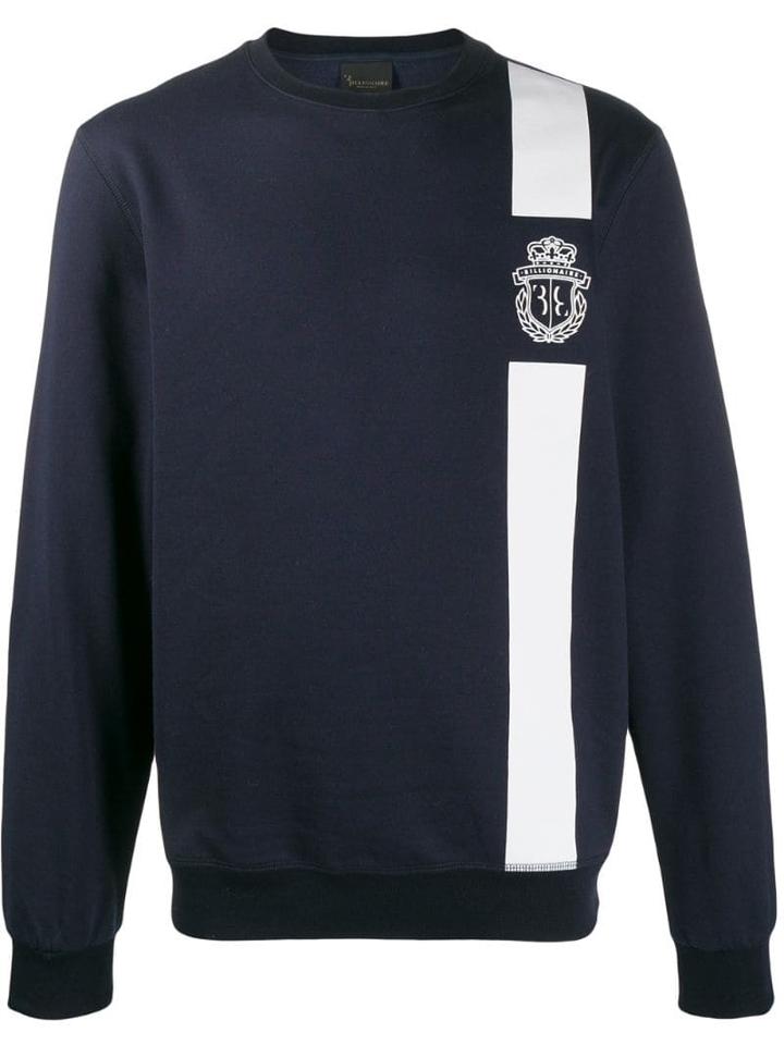 Billionaire Crest Print Jumper - Blue