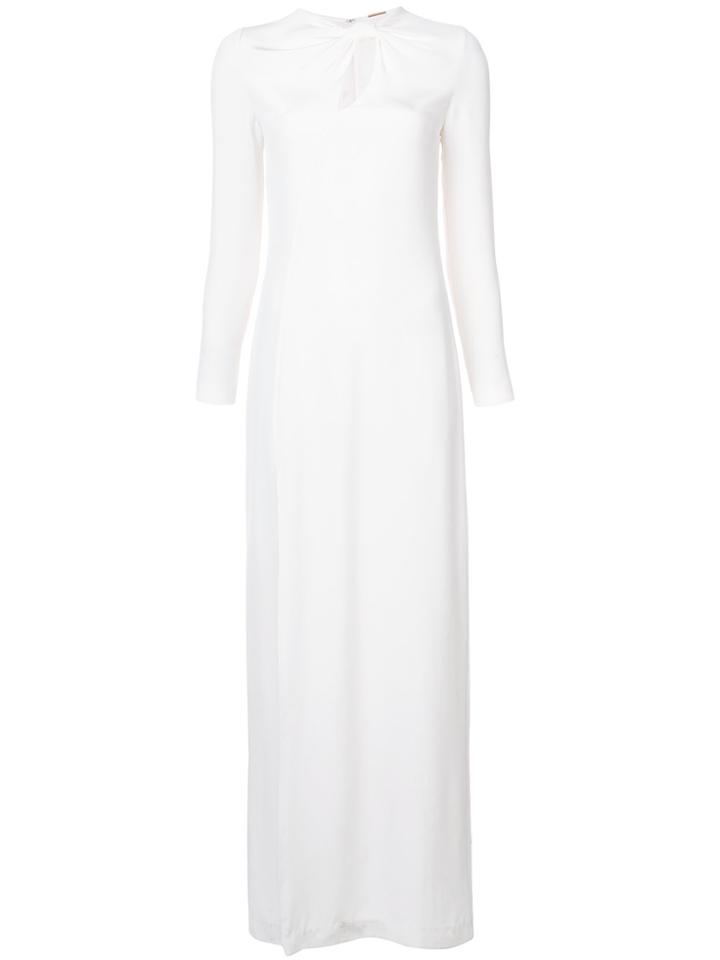 Adam Lippes Knotted Neck Long Dress - White