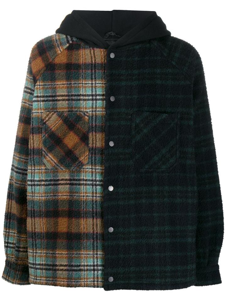 Represent Split Check Print Jacket - Black