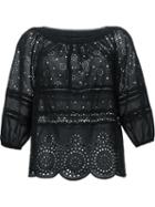 Marc By Marc Jacobs Broderie Anglaise Loose Blouse, Women's, Size: 6, Black, Cotton