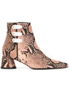 Ellery Snake Pattern Ankle Boots - Neutrals