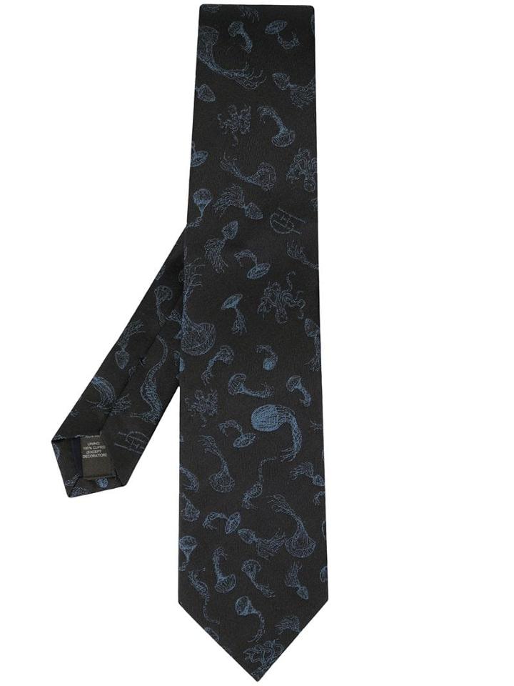 Gieves & Hawkes Logo Embroidered Tie - Black
