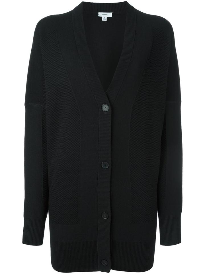 Vince Oversized Cardigan Coat, Women's, Size: Small, Black, Silk/wool