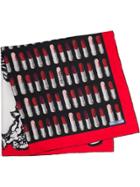 Prada Double Match Lipstick 90 Printed Silk Scarf - Black