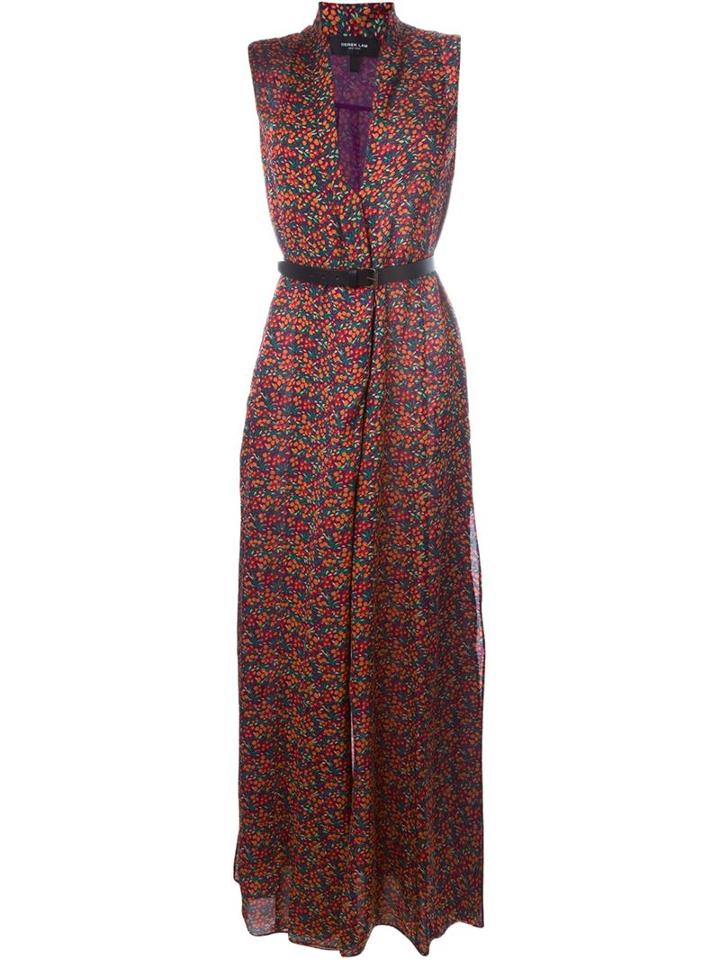 Derek Lam Belted Floral Maxi Dress
