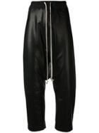 Rick Owens Cropped Leather Trousers - Brown