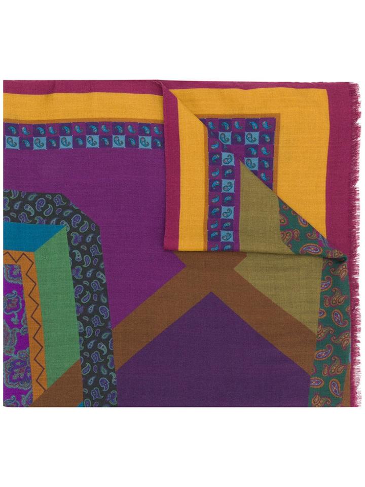 Etro Mix Pattern Scarf - Pink & Purple