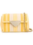 Sara Battaglia Small Elizabeth Shoulder Bag, Women's, Yellow/orange, Calf Leather/polyester