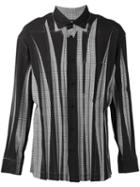 Issey Miyake Men Wrinkled Effect Shirt, Size: 5, Black, Polyester