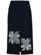 Alcaçuz Printed Midi Skirt - Blue