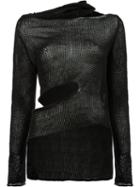 Masnada Asymmetric Cut Out Detail Knitted Top, Women's, Size: Medium, Black, Linen/flax