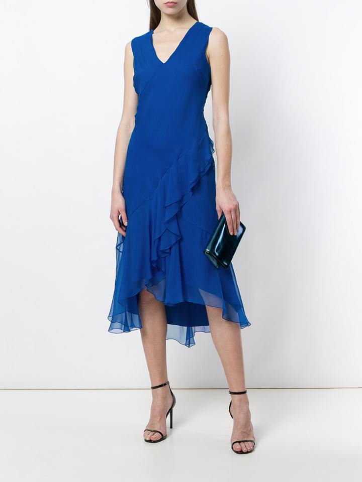 Alberta Ferretti Flared V-neck Dress - Blue