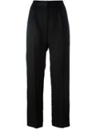 Mm6 Maison Margiela Loose Fit Trousers, Women's, Size: 44, Black, Linen/flax/viscose