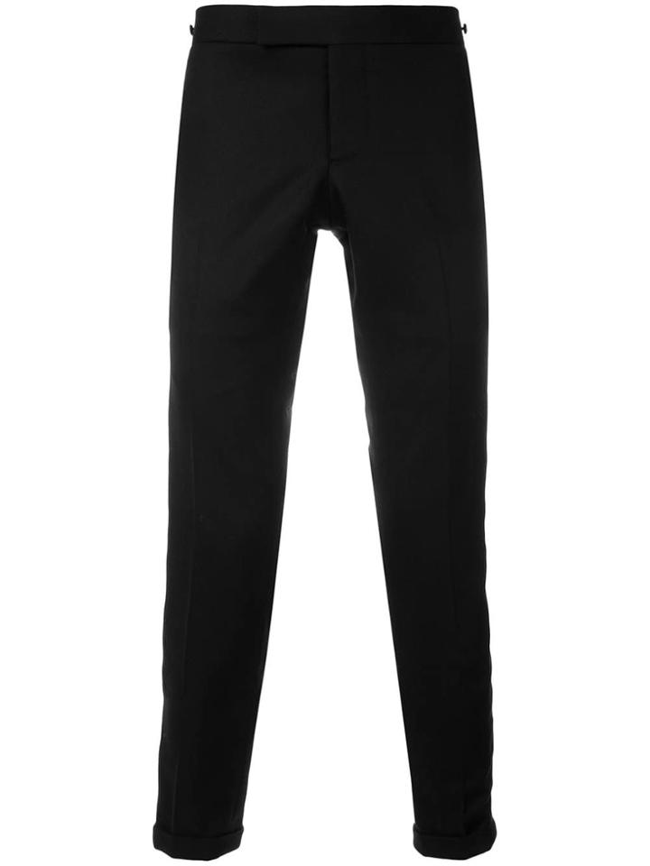 Thom Browne Seamed Elastic Stripe Skinny Wool Trouser - Black
