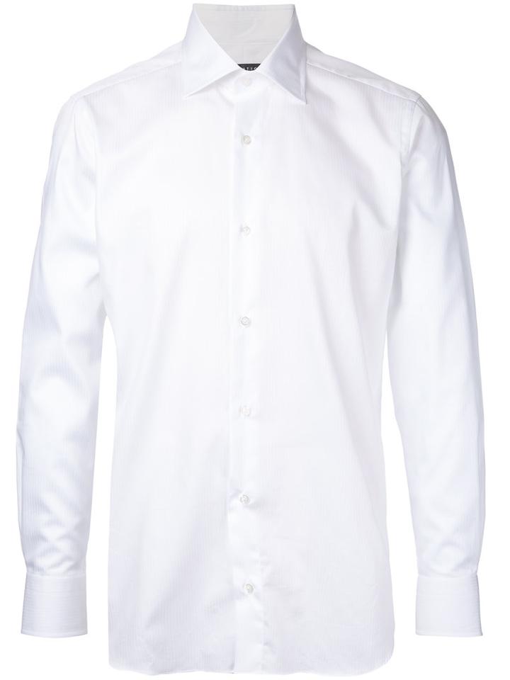 Estnation Curved Hem Shirt, Men's, Size: 40, White, Cotton