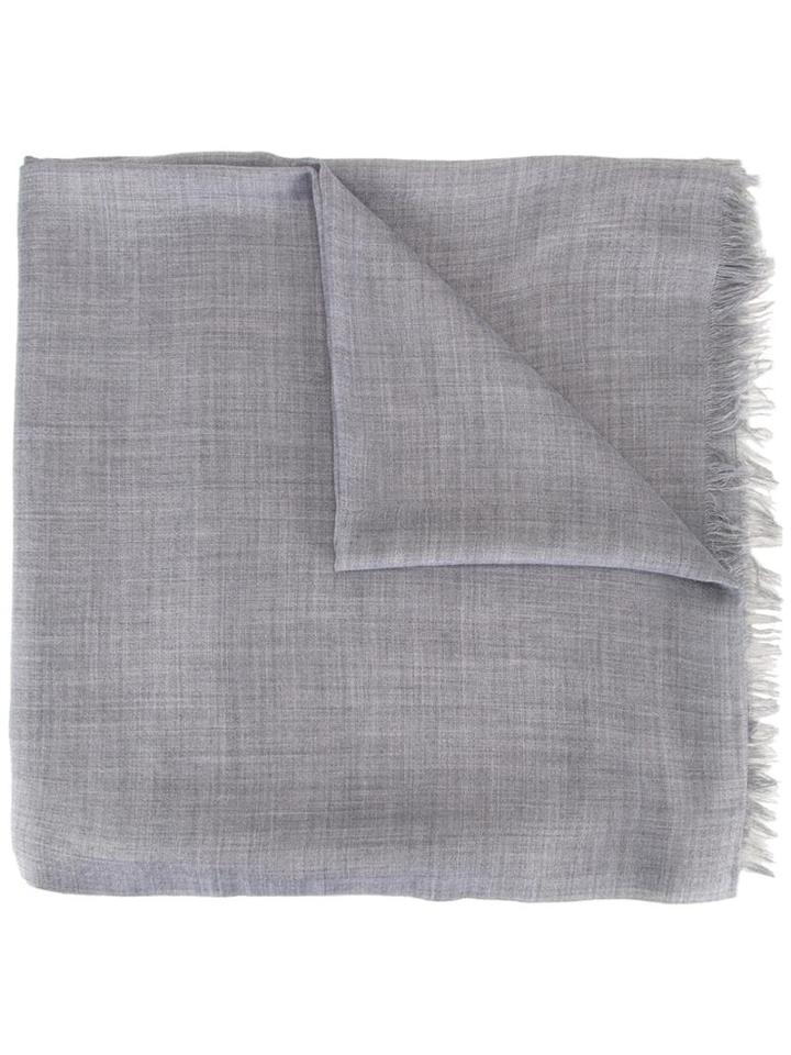 Cruciani Raw Edge Scarf, Grey, Silk/cashmere