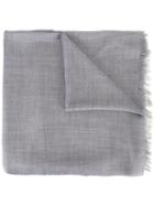 Cruciani Raw Edge Scarf, Grey, Silk/cashmere