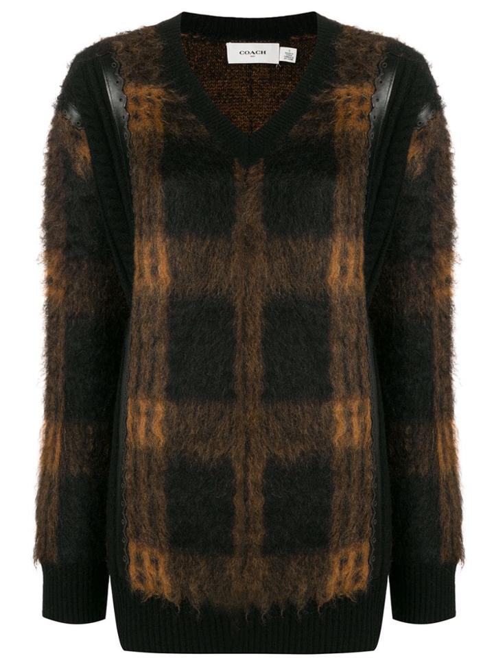 Coach Check Pattern Sweater - Black