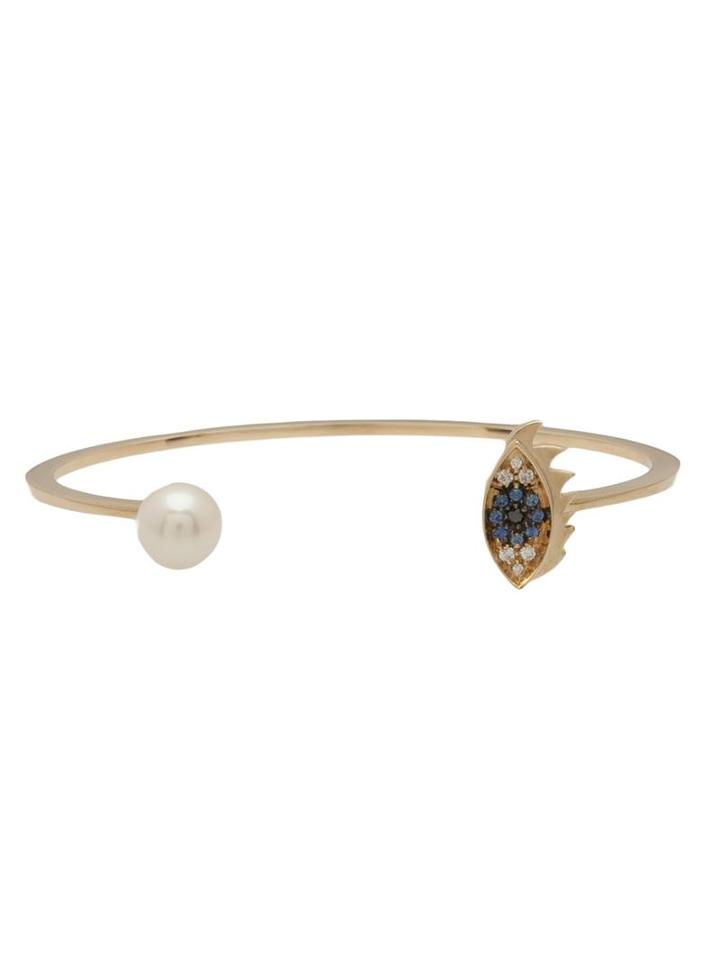 Delfina Delettrez 'eye Piercing' Diamond And Sapphire Bangle
