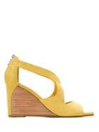 Mara Mac Leather Wedge Sandals - Yellow
