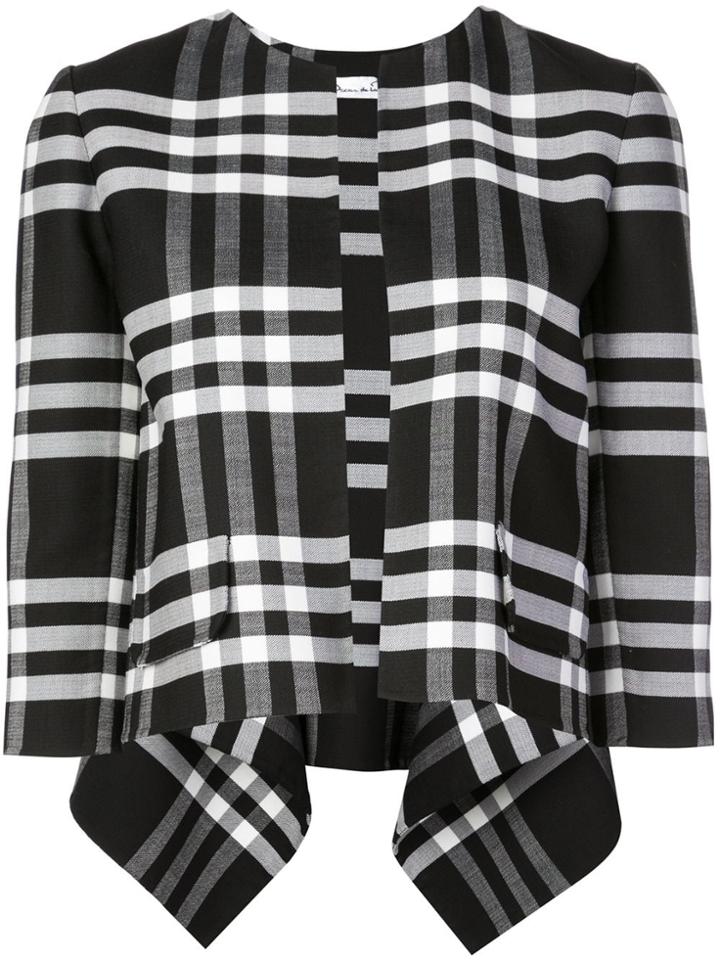 Oscar De La Renta Plaid Fitted Jacket - Black