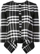 Oscar De La Renta Plaid Fitted Jacket - Black