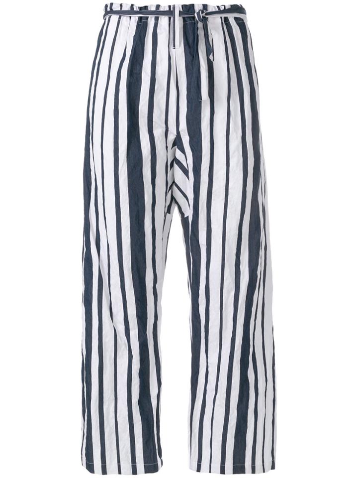 Ter Et Bantine Striped Cropped Trousers - White