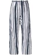 Ter Et Bantine Striped Cropped Trousers - White