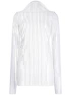 Robert Wun Ribbed Mock Neck Knitted Top, Women's, Size: 8, White, Polyester/spandex/elastane